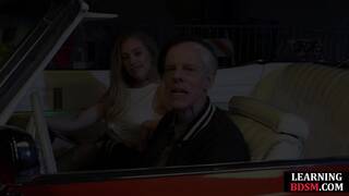 Kinky lingerie babe cockrides dom in car before creampie