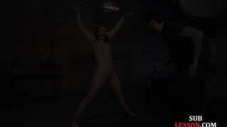 BDSM ginger dominated while bound before cumshot on pussy