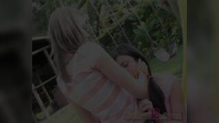 Selina 18 with Lesbian Friend Licking and Rubbing Pussy