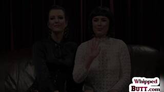 Bondage dyke pussylicking femdom in duo while in stockings