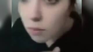 Cute Gamestop employee backroom blowjob