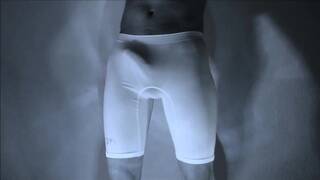 Bulging Boner in white compression shorts
