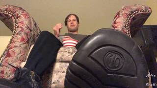 Sissy Boot Licking & Worship POV While Eating Peanuts