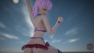 SFW MMD 4k UHD Misaka Rose bondage bikini - Pom Pom Dance 1071