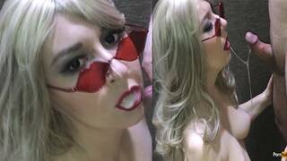 Blonde Sloppy Deepthroat Blowjob Cum in Mouth, Cim