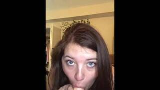 TEEN DEEPTHROATS DILDO, spit all over