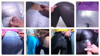 Pants Compilation leggings trousers yoga pants spandex jeggings jeans VPL clothed cum