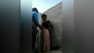 Village Couple Having Fun in Bathroom