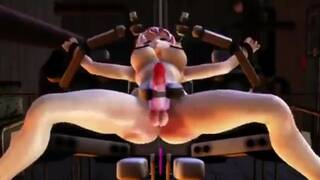 Futa and masturbating machine in room