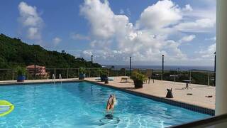 Sexy Mama Strip Tease Skiny Dip in the Caribean (new phat house, pool teaser)