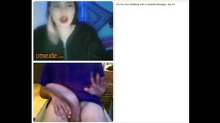 Omegle shocked girl show boobs and ass for my big dick