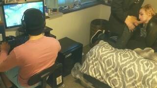 I got a Straightjacket bj while my friend plays league