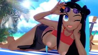Swimsuit Nessa Fucked near the pool Pokemon [Hentai 3D]