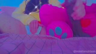 Amateur asian teen 18 masturb with her plushie and gives him a handjob uncensored BBC big dildo