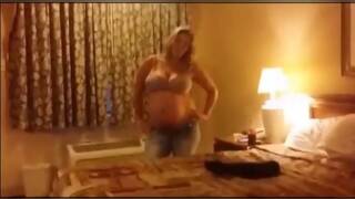 blonde pregnant  girl shared
