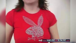 POV teen Jewelz jerking off dick