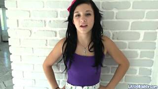 Pole dancing teen slut fingers her pussy