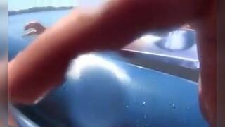 Inner Tube Blowjob on Public Lake