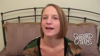 Watch this brand new teen deep throat a fat cock