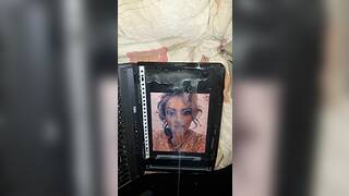 Pissing, pre cum + 8 Spurts Facial Tribute for arab ex cumslut Aminah