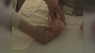 Cripple gets his crooked feet rubbed