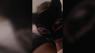 wife in mask sucking my cock