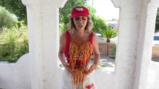 Tiffany Watson has HUGE tits and rides dick like she stole it