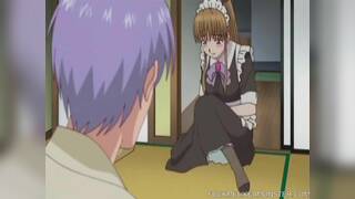 Maid masturbates hard as her boss watches