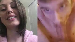 Real Pornstar reaction to guy sucking his own cock
