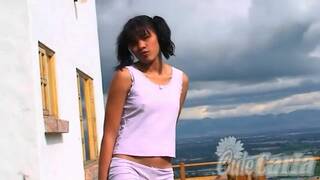 Petite sexy teen stripteasing