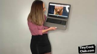 SPH femdom talking dirty about small size of poor penis