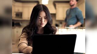 Asian teen Lulu Chu heard MILF Slimthick Vic fuck her roommate Seth Gamble