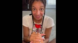 Foxy sucking big dick telling stories about getting tag teamed