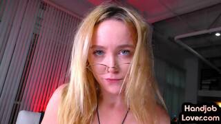 HJ babe wanking and grinding BFs cock in dirty talking POV