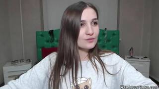 Cute small tits amateur babe masturbating on webcam