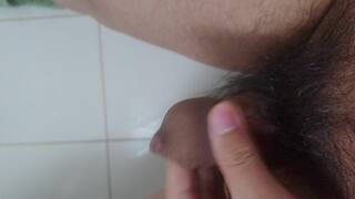 The Korean man masturbate the small cock