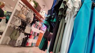 Teen In Shorts Shopping