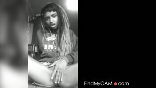 Ebony Babe Masturbates On Floor