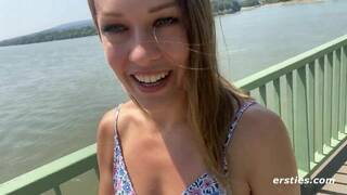 Ersties - Exhibitionist Blue Fingers Herself On a Public Beach