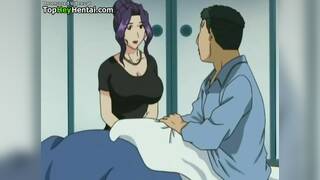 Busty horny housewife takes care of her man