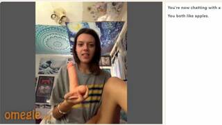 Omegle Cute Teen With Huge Dildo - Full Video In The Comments