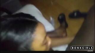 Ebony MILF smokes n strokes her man's BBC