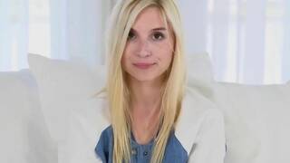 petite blonde with braces rides dick