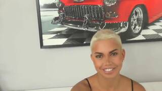 amazing blonde babe shows her sexual skills