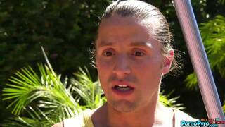 Ebony Babe With Skills Mocha Menage Sucks On Jay Romero's Big White Cock