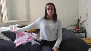 Teen Hari De Lopo/Mia Bennet Sextape in pink dress blowjob/cum on ass