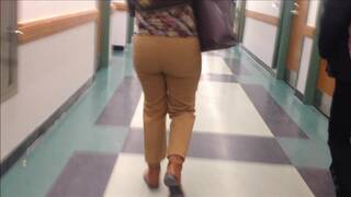Candid Teacher In Tight Pants