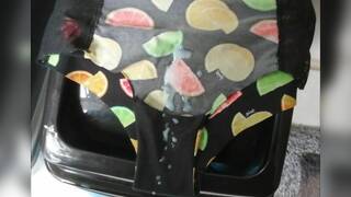 SPLASHING CUM ALL OVERMILFSUSED FRUITY THONG!!!