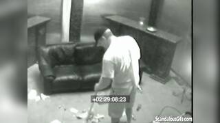 Busty whore fucks the office cleaner