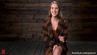 Slave locked with four steel shackles and whipped